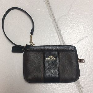 Brown/black coach wristlet